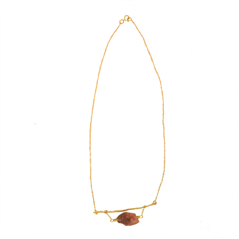 Pink tourmaline + gold necklace – Bird Island Jewelry